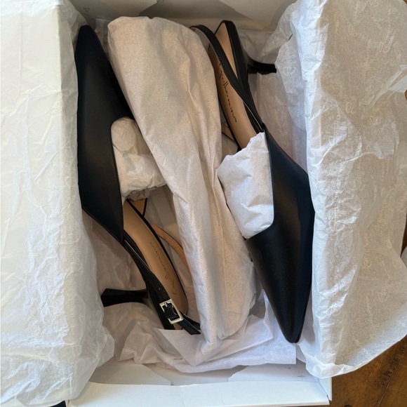 NWT Anthropologie Guilhermina Sling Back Heels Black - 7 - Picture 7 of 7